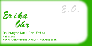 erika ohr business card